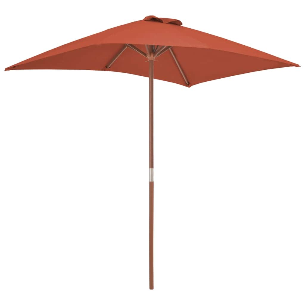 Outdoor Parasol with Wooden Pole Terracotta - Simple deals