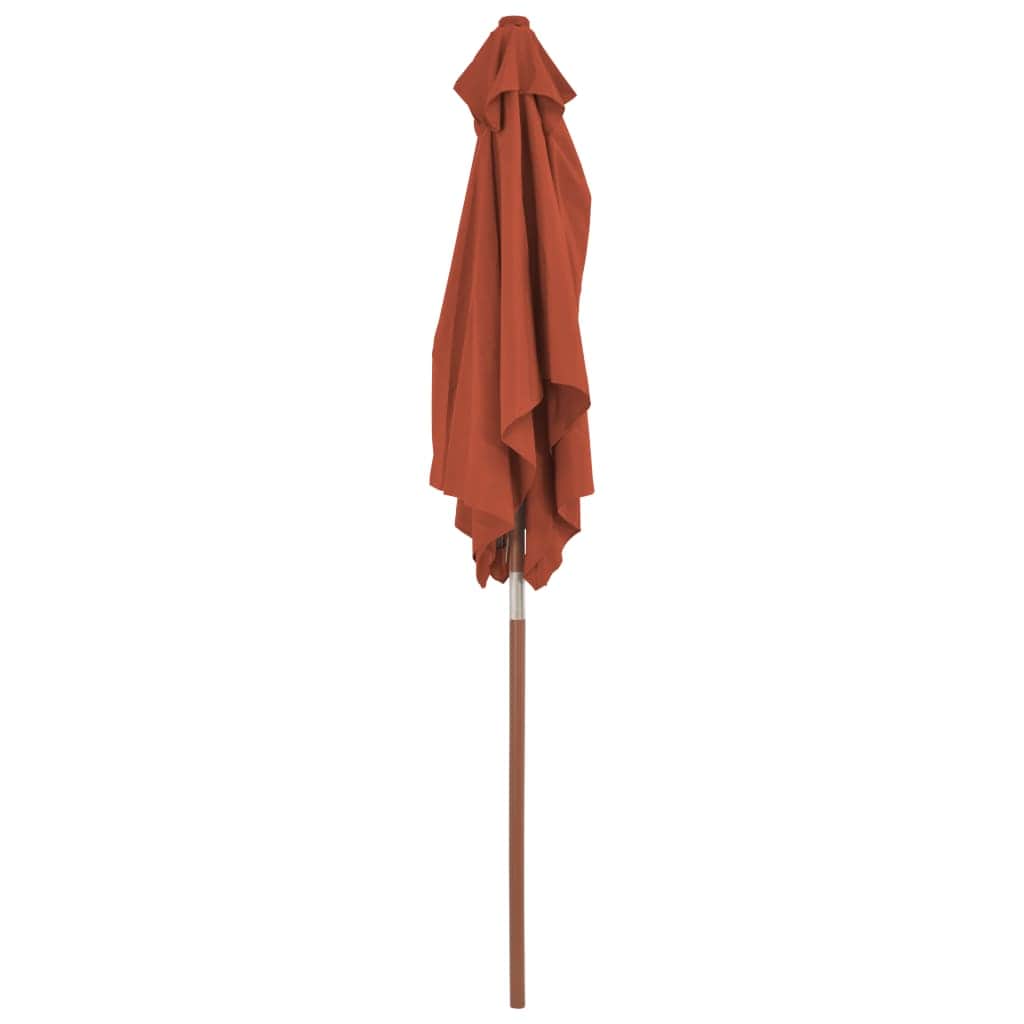 Outdoor Parasol with Wooden Pole Terracotta - Simple deals