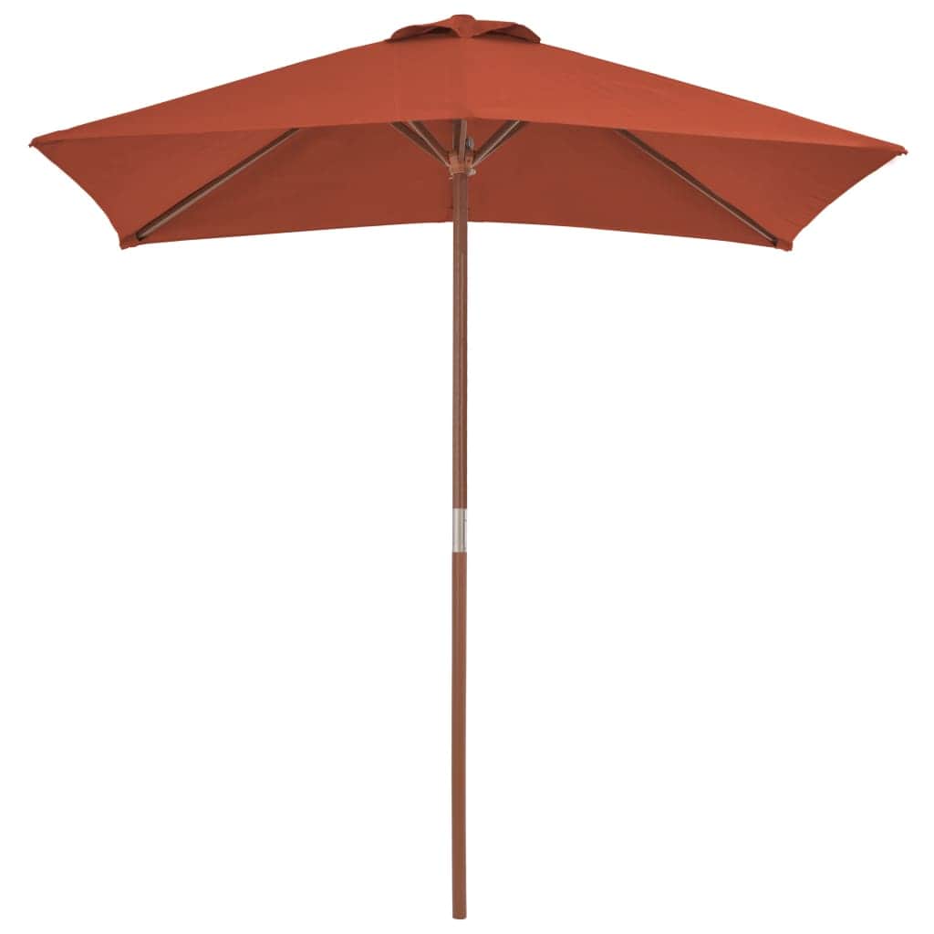 Outdoor Parasol with Wooden Pole Terracotta - Simple deals