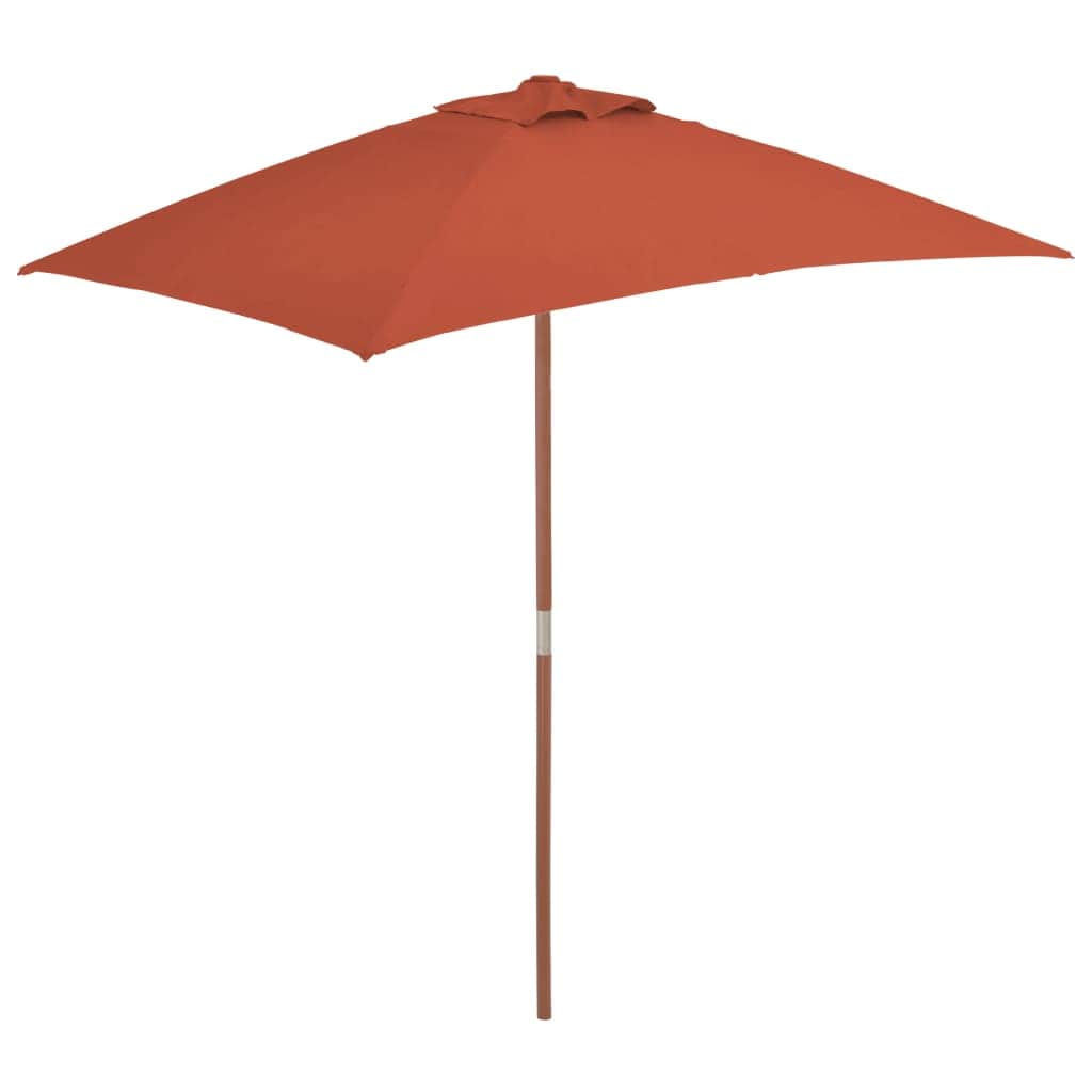 Outdoor Parasol with Wooden Pole Terracotta - Simple deals