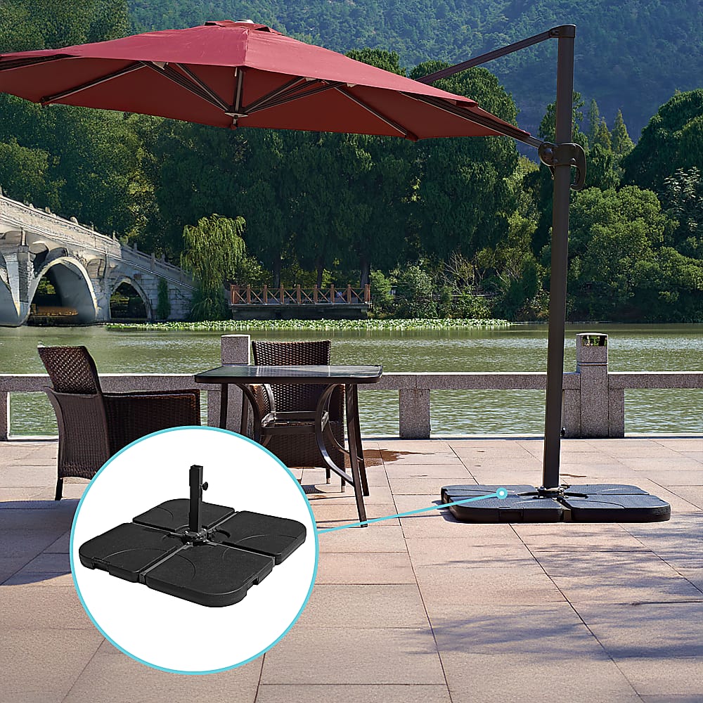 Outdoor Patio 4-Piece Cantilever Offset Umbrella Base with Umbrellas & Sunshades - photo 18