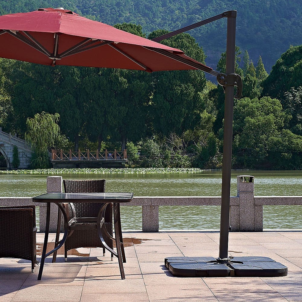 Outdoor Patio 4-Piece Cantilever Offset Umbrella Base - Stand Weight Water Sand - photo 19