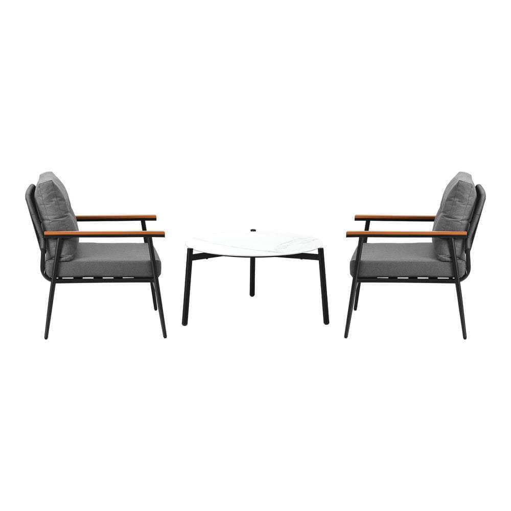Outdoor Patio Set 50cm/70cm Table with  Armchairs