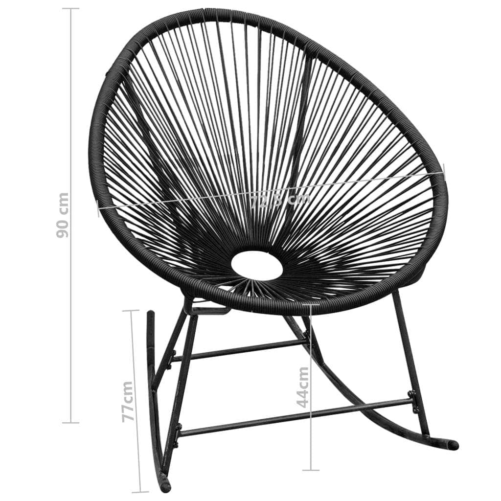 Outdoor Rocking Chair Black Poly Rattan - Simple deals
