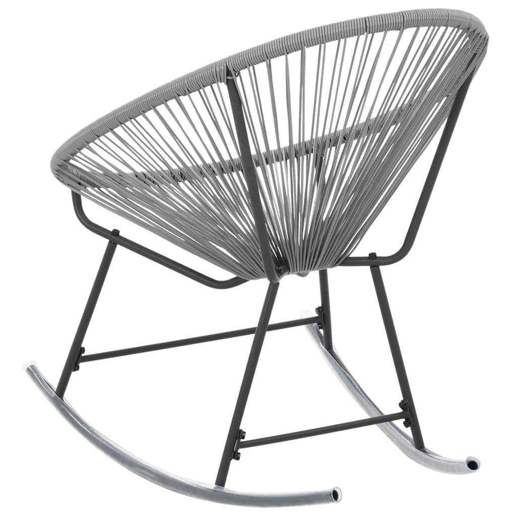 Rattan finish - Outdoor Rocking Moon Chair Grey Poly Rattan