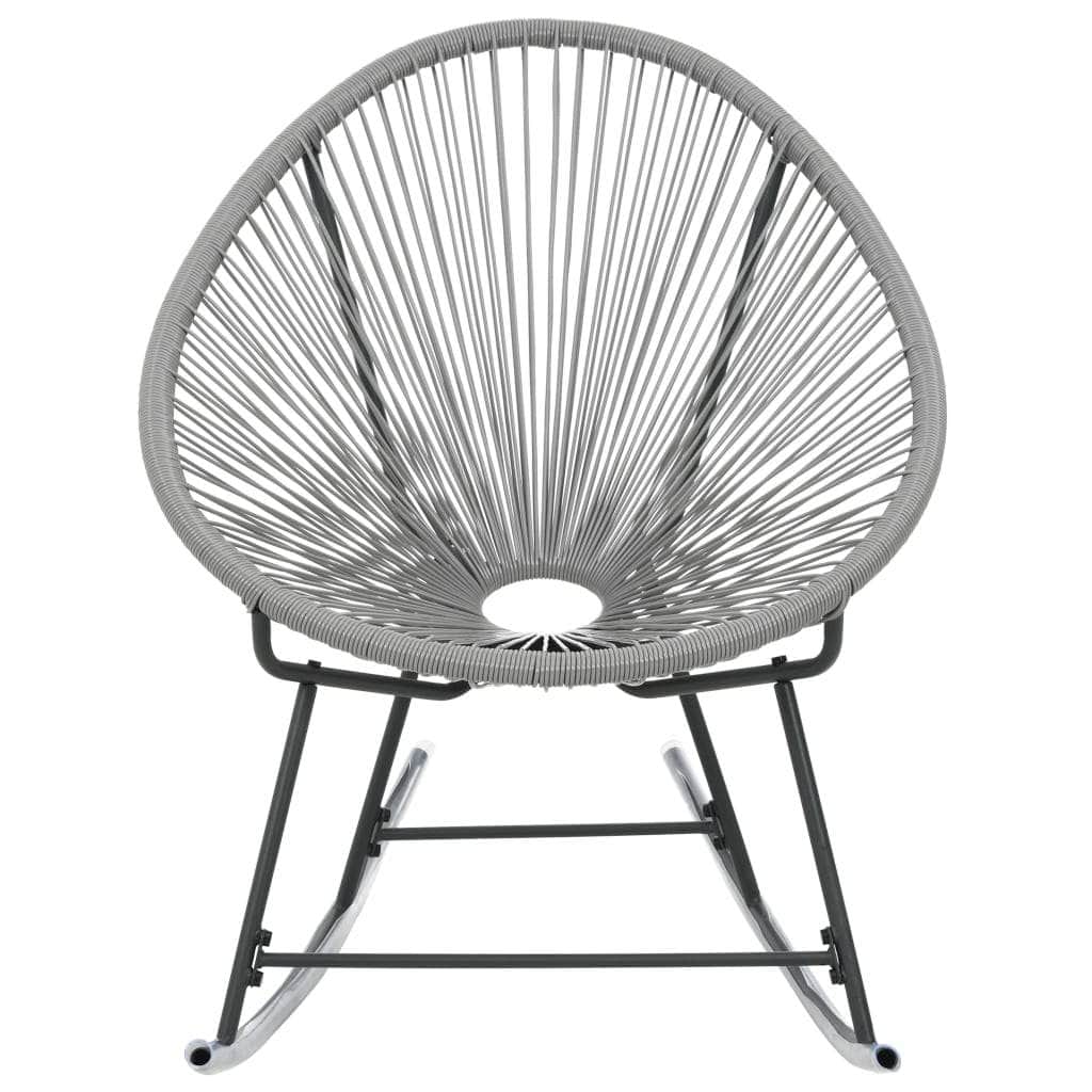 Outdoor Rocking Moon Chair Grey Poly Rattan | Rattan finish