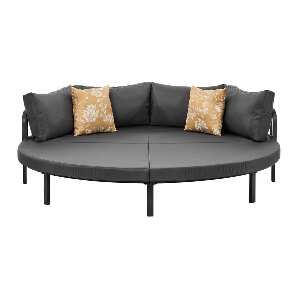 Outdoor Round Daybed Large Rattan Sun Lounge Sofa Patio Furniture