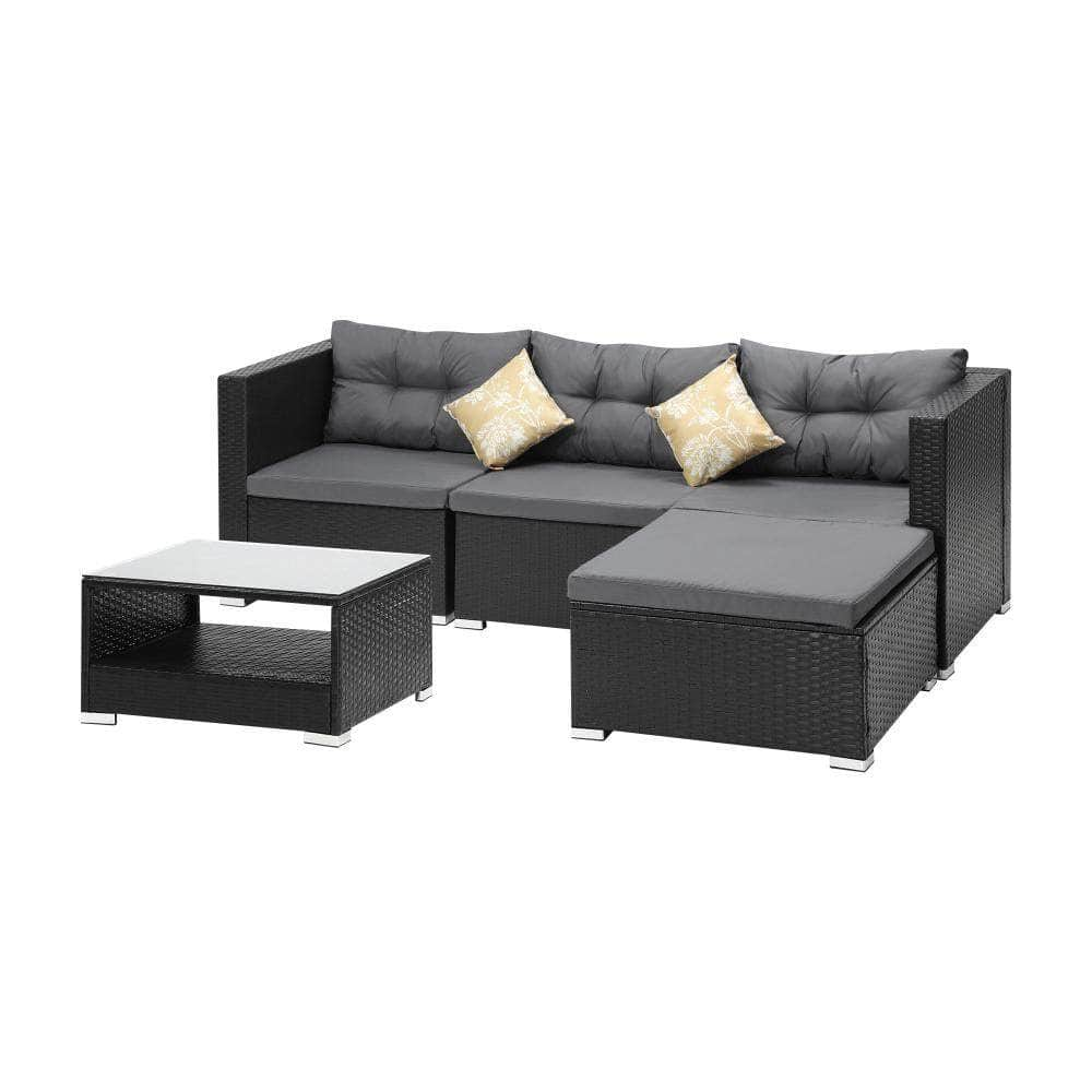 Outdoor Sofa Set 4 Seater Corner Modular Lounge Setting Patio Furniture