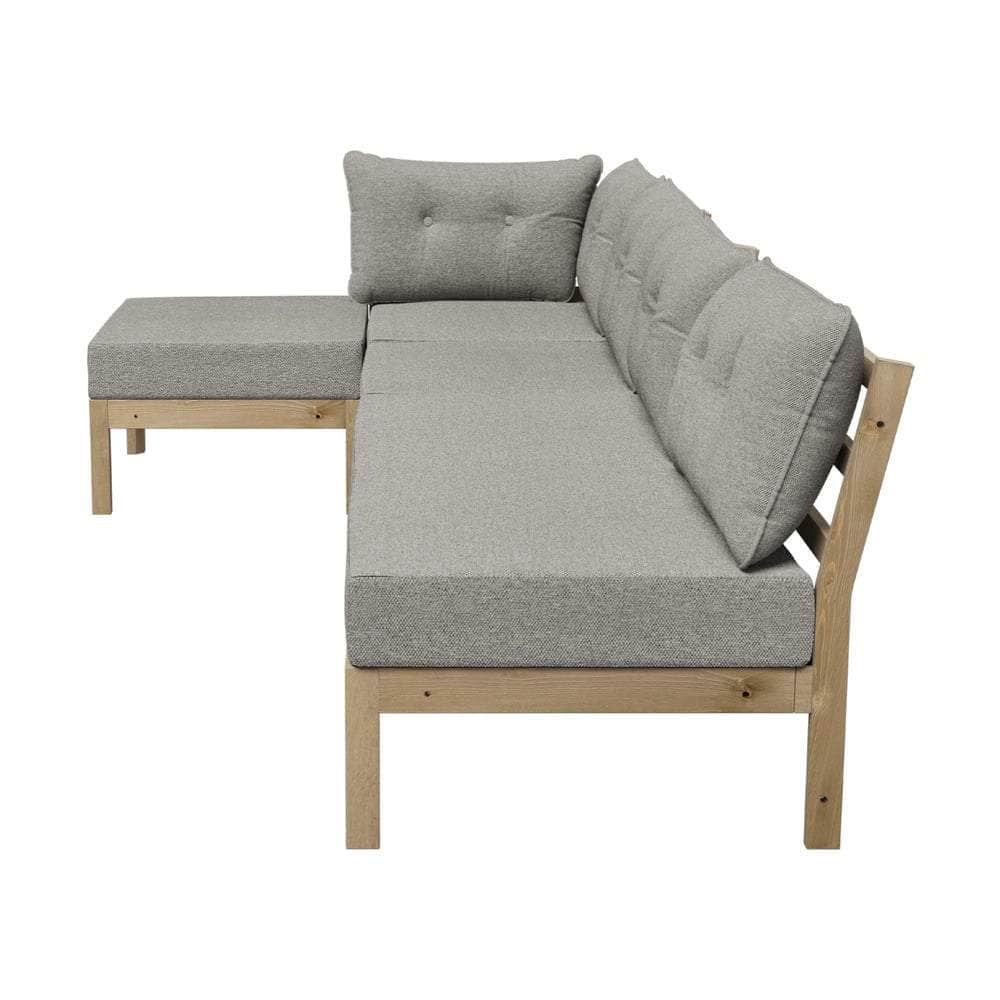 Outdoor Sofa Set 4 Seater Lounge 1 Coffee Table Beige