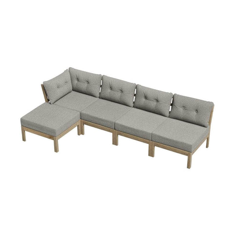 Outdoor Sofa Set 4 Seater Lounge 1 Coffee Table Beige