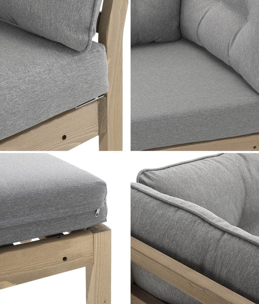 Outdoor Sofa Set 4 Seater Lounge Setting Patio Furniture - Grey & Green