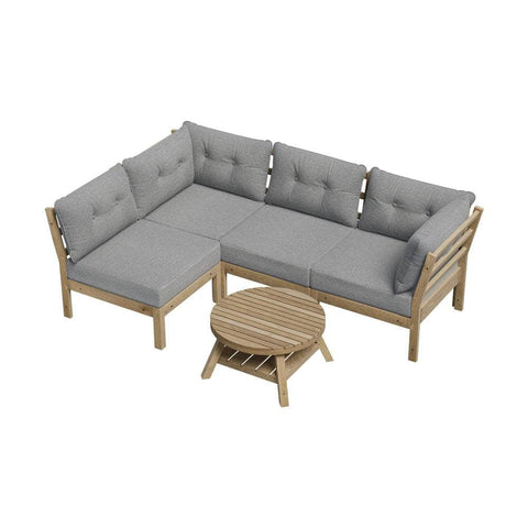 Outdoor Sofa Set 4 Seater Lounge Setting Patio Furniture - Grey & Green