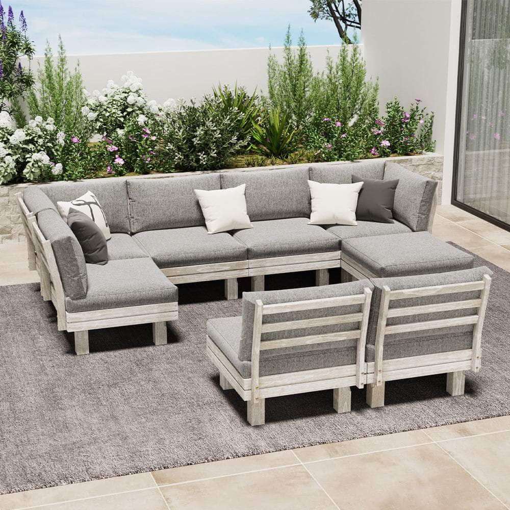 Outdoor Sofa Set 8 Piece Wooden Lounge Setting Garden