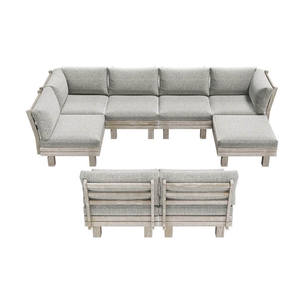 Outdoor Sofa Set 8 Piece Wooden Lounge Setting Garden