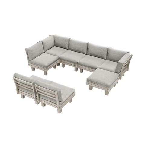 Outdoor Sofa Set 8 Piece Wooden Lounge Setting Garden