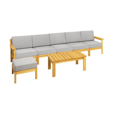 Outdoor Sofa Set Wooden Patio Set 7-Piece
