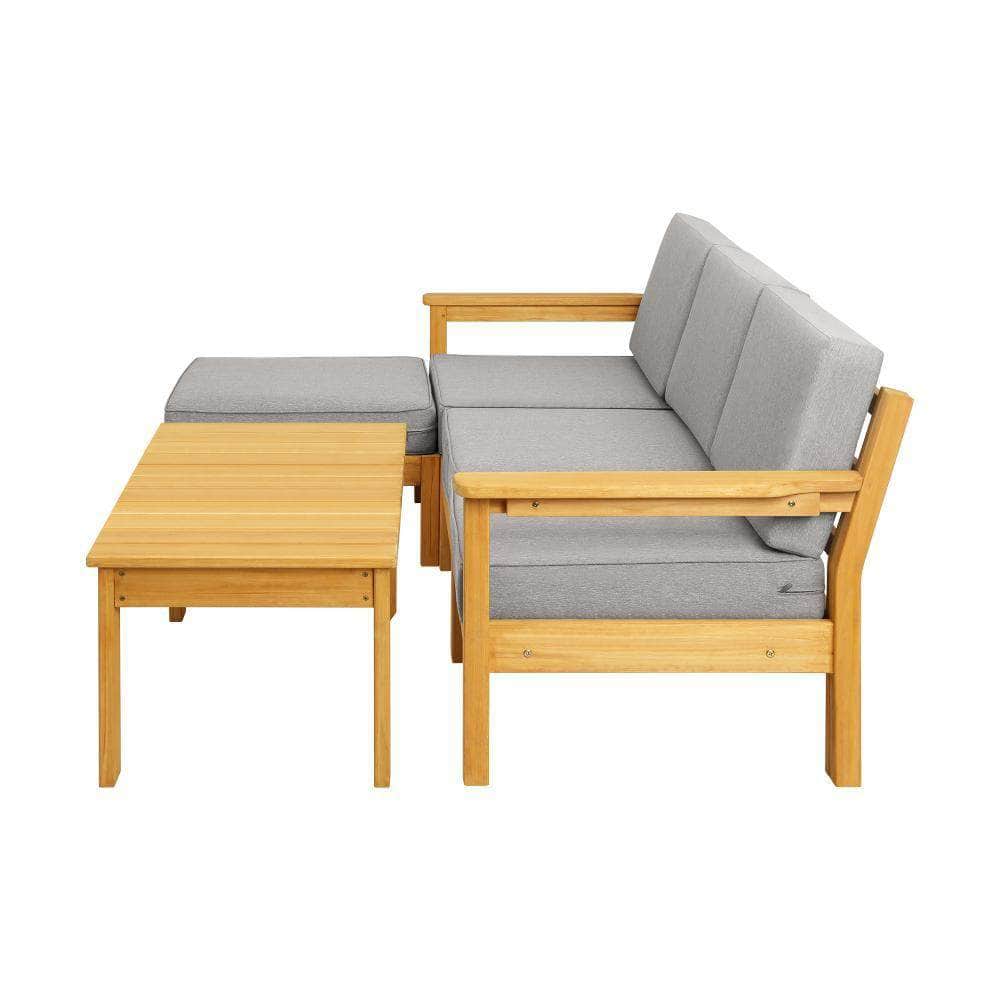 Outdoor Sofa Set Wooden Table Lounge 5Piece