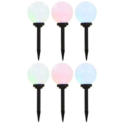 Outdoor Solar Lamps 6 pcs LED Spherical 20 cm RGB