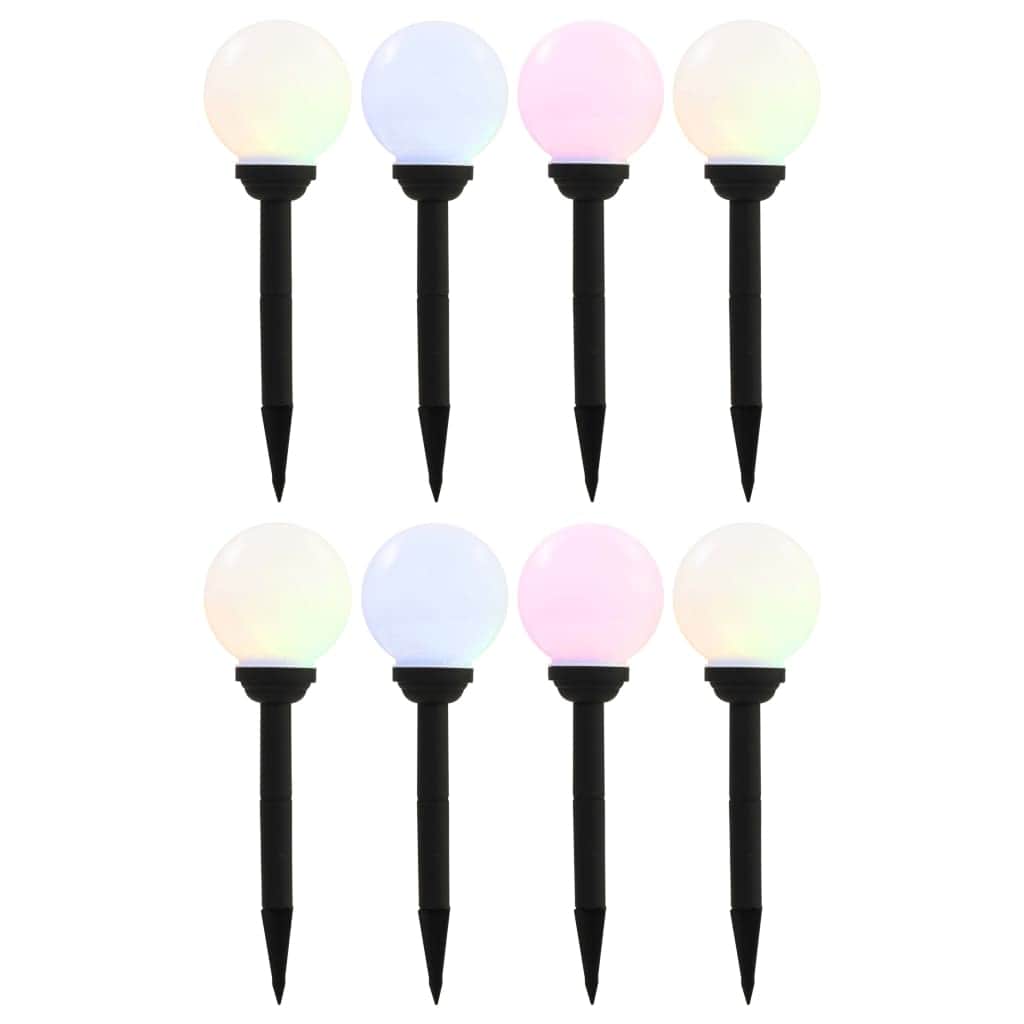 Outdoor Solar Lamps 8 pcs LED Spherical 15 cm RGB