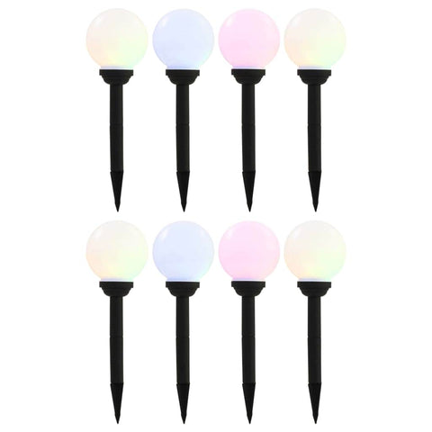 Outdoor Solar Lamps 8 pcs LED Spherical 15 cm RGB