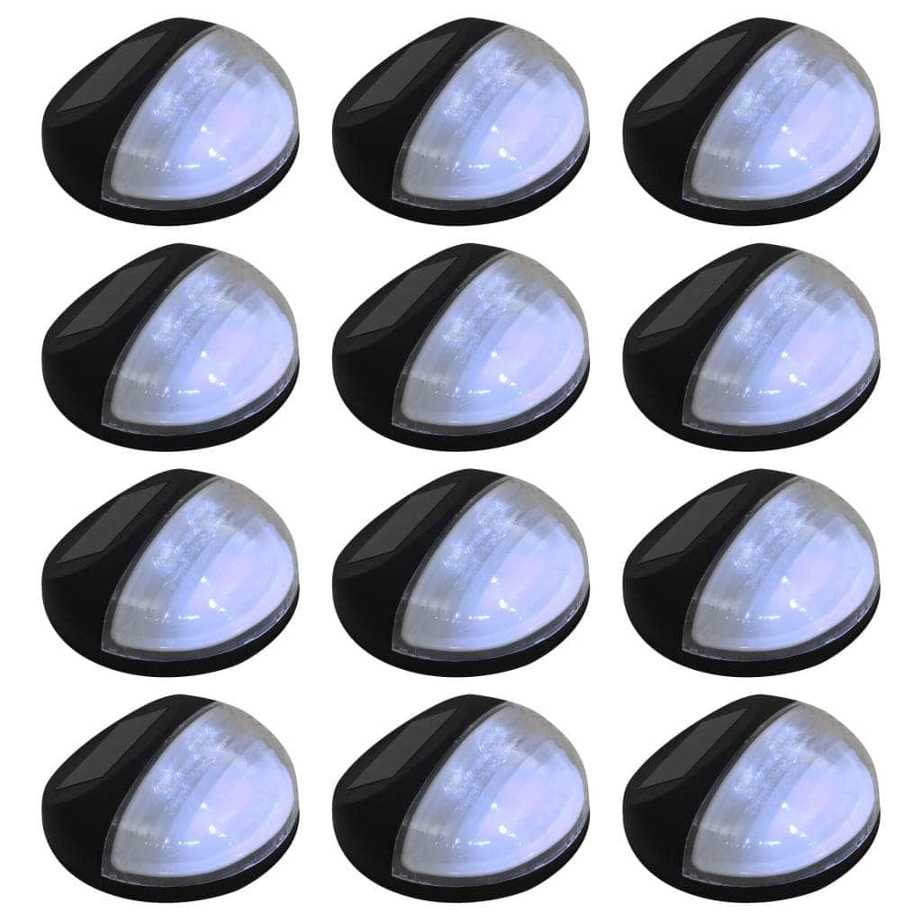 Outdoor Solar Wall Lamps LED 12 pcs Round Black - Simple deals
