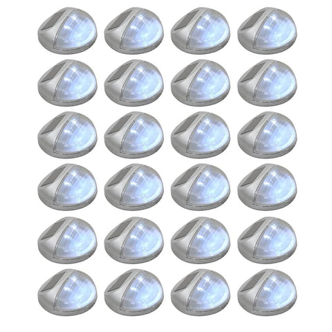 Outdoor Solar Wall Lamps LED 24 pcs Round Silver