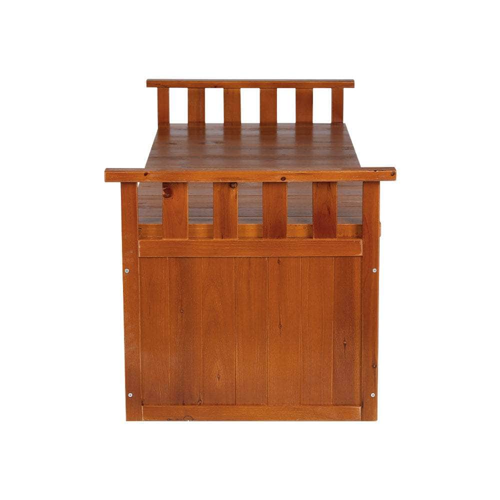 Outdoor Storage Bench Box 129Cm Wooden Garden Toy Natural