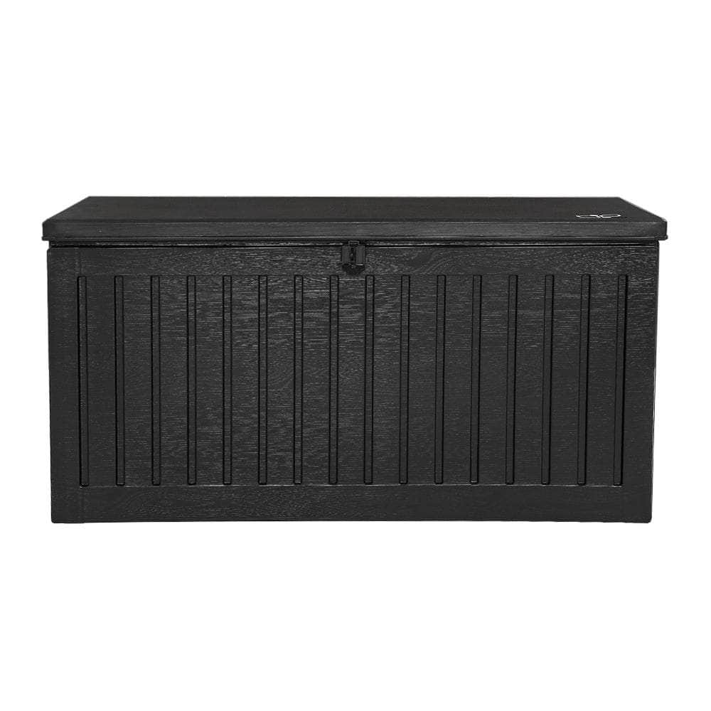 Outdoor Storage Box 270L Container Lockable Garden Bench Tool Shed Black
