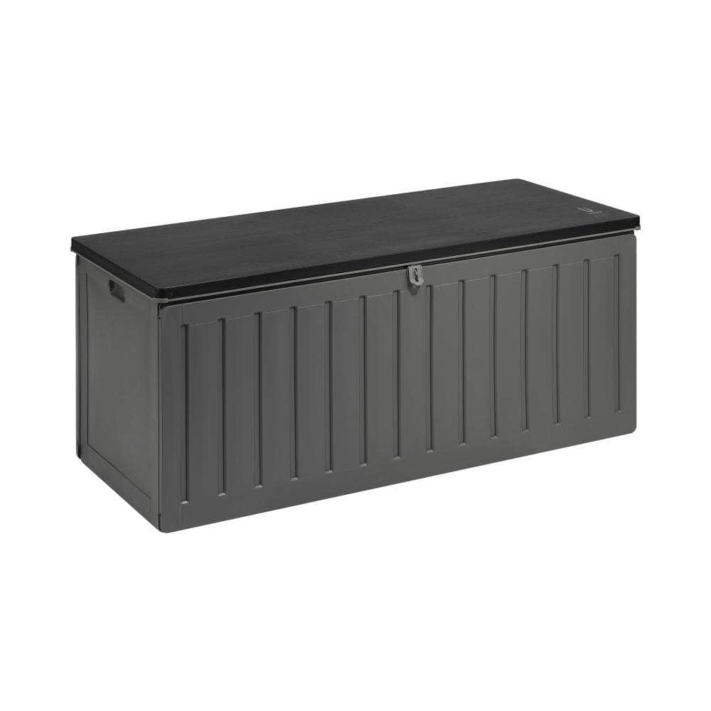 Outdoor Storage Box Bench 490L Cabinet Container Garden Deck Tool Grey