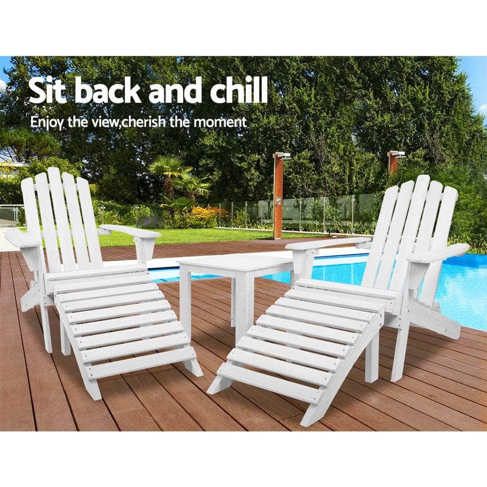 Outdoor Sun Lounge Beach Chairs Table Setting Wooden Patio Chair with Wooden finish - photo 18