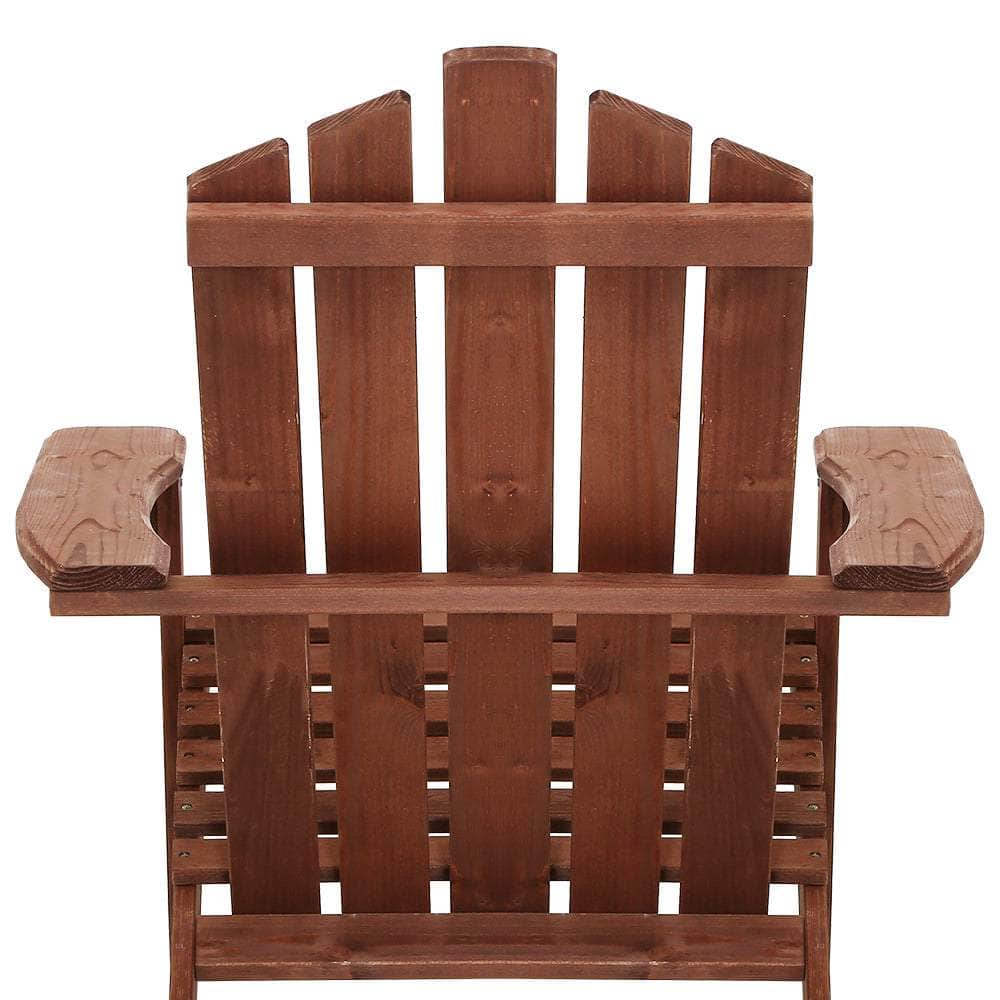 Outdoor Sun Lounge Beach Chairs Table Setting Wooden Adirondack Patio Chair Brwon