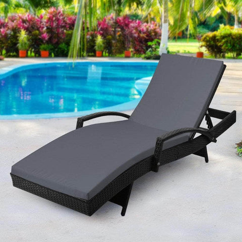 Outdoor Sun Lounge - Black