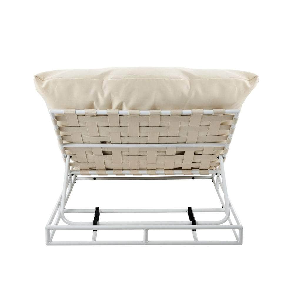 Outdoor Sun Lounge Day Bed Patio Chair Beige