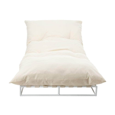 Outdoor Sun Lounge Day Bed Patio Chair Beige