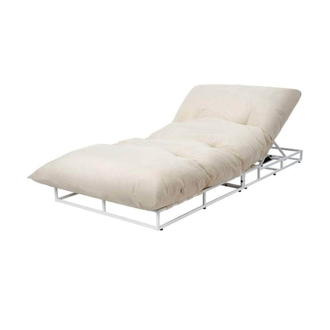 Outdoor Sun Lounge Day Bed Patio Chair Beige