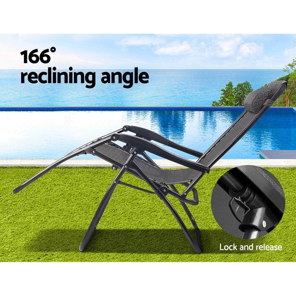 Outdoor Sun Lounge Folding Camping Zero Gravity Chair