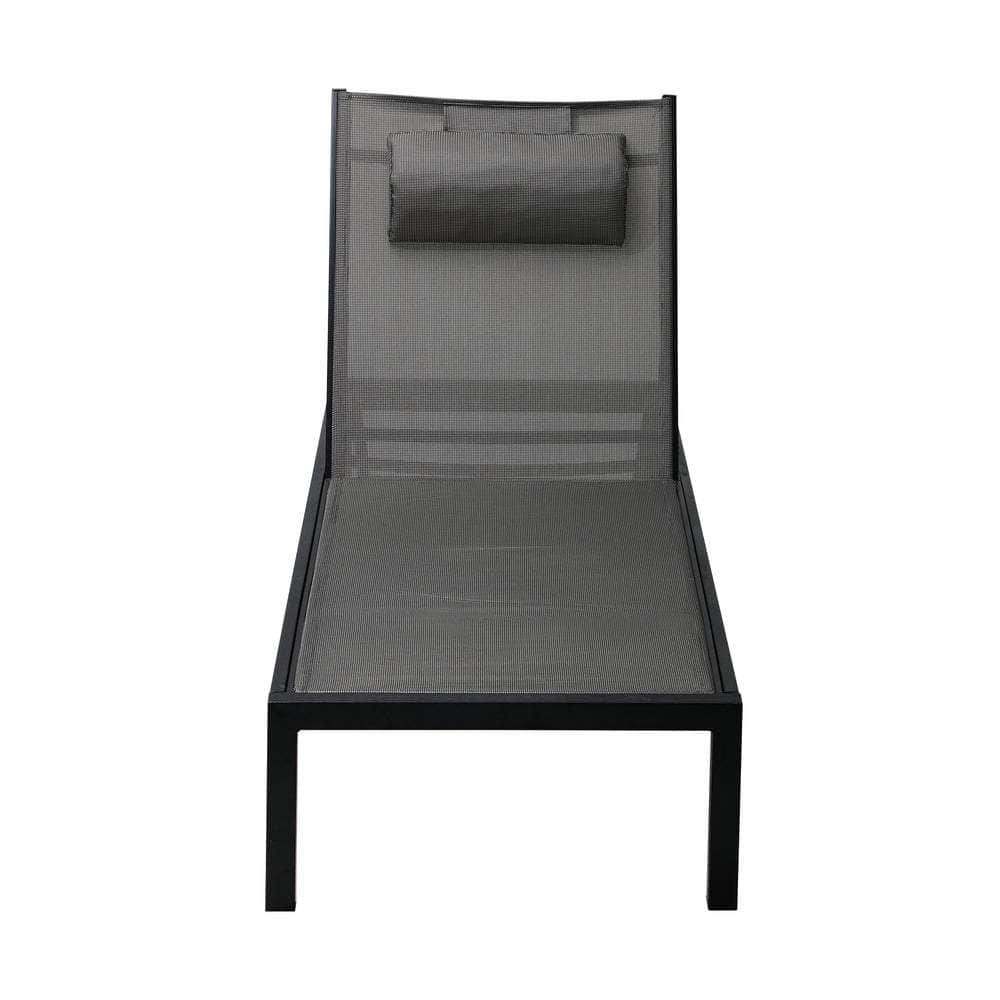 Outdoor Sun Lounge with Aluminium Frame, Wheels & Removable Cushion