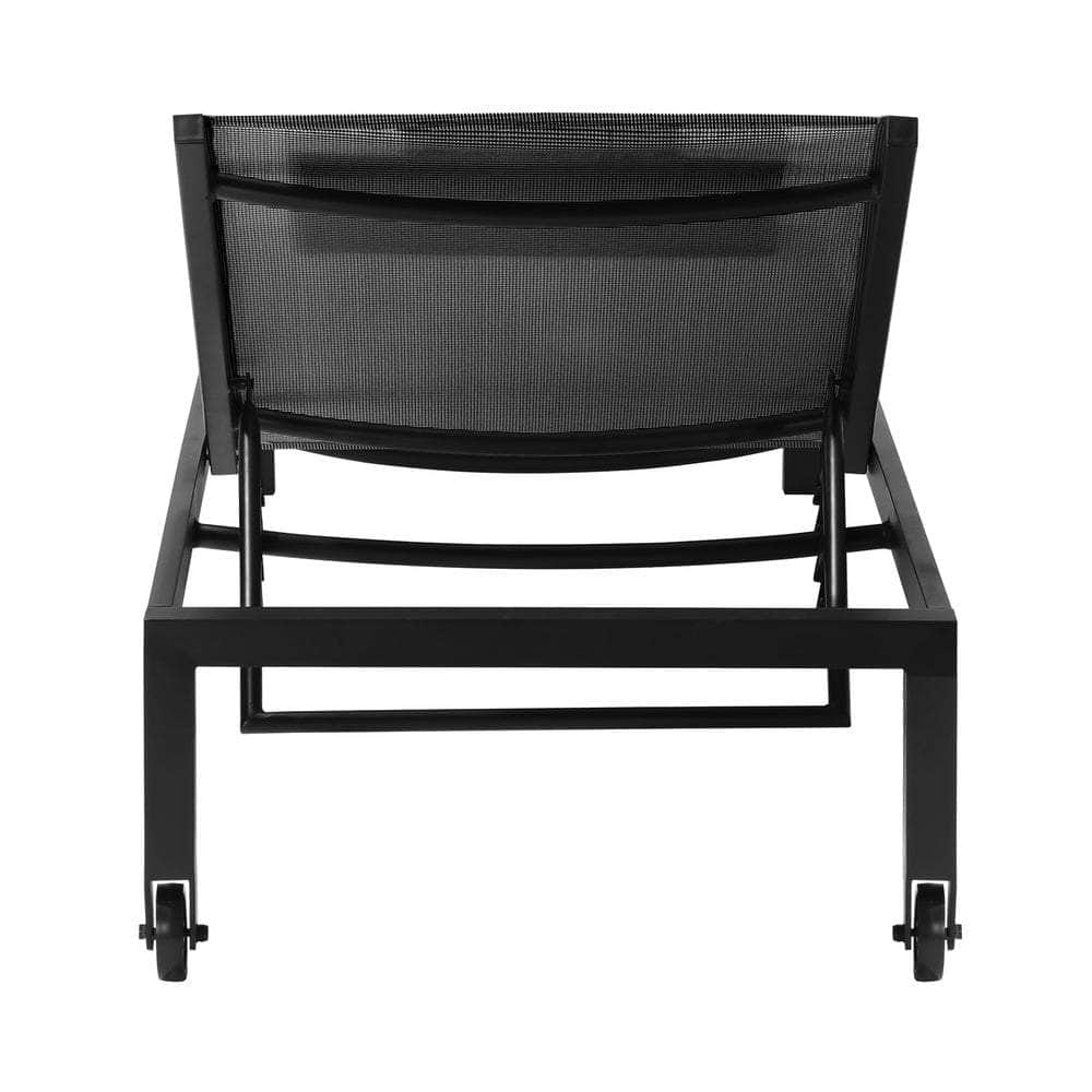 Outdoor Sun Lounge with Aluminium Frame, Wheels & Removable Cushion