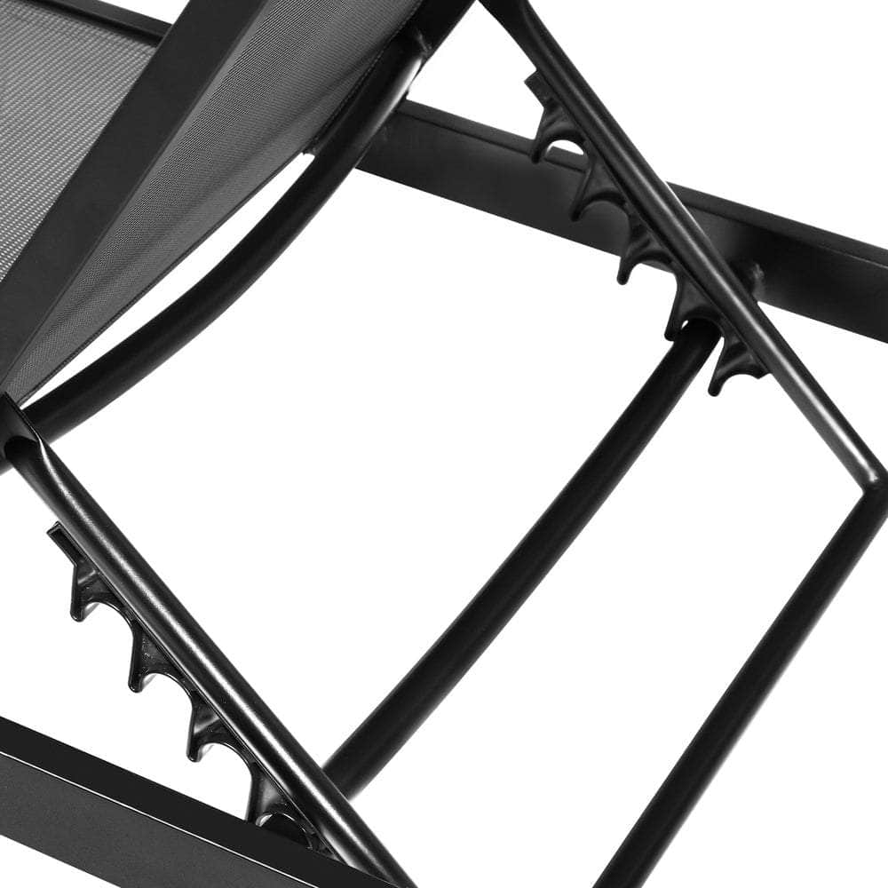 Outdoor Sun Lounge with Aluminium Frame, Wheels & Removable Cushion