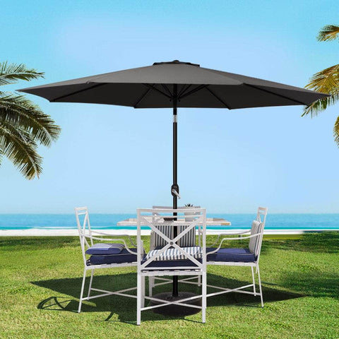 Outdoor Umbrella 3M Umbrellas Garden Beach Tilt Sun Patio Deck Pole Uv