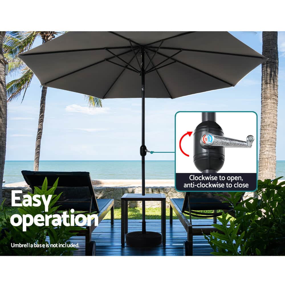 Outdoor Umbrella 3M Umbrellas Garden Beach Tilt Sun Patio Deck Shelter