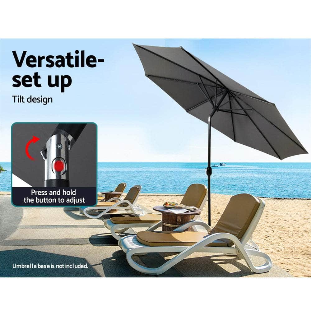 Outdoor Umbrella 3M Umbrellas Garden Beach Tilt Sun Patio Deck Shelter