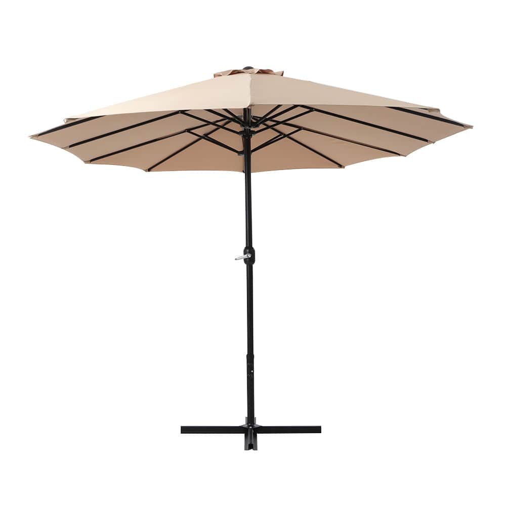 Outdoor Umbrella Twin Umbrella Beach Stand Base Garden Sun Shade 4.57M