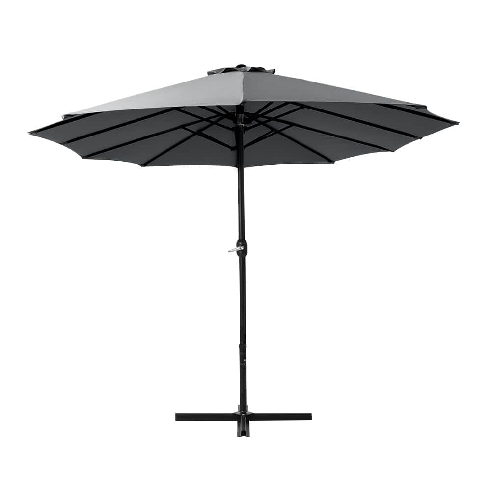 Outdoor Umbrella Twin Umbrellas Beach Stand Garden Base Sun Patio 4.57M