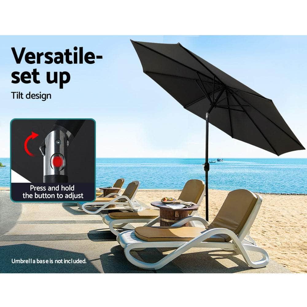 Outdoor Umbrella Umbrellas Beach Garden Tilt Sun Patio Deck Pole 2.7M