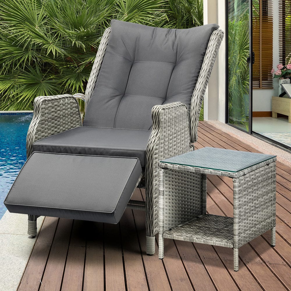 Outoodr Recliner Chair Sun Lounge & Table Set utdoor Furniture Patio Sofa with Outdoor Recliner - photo 13