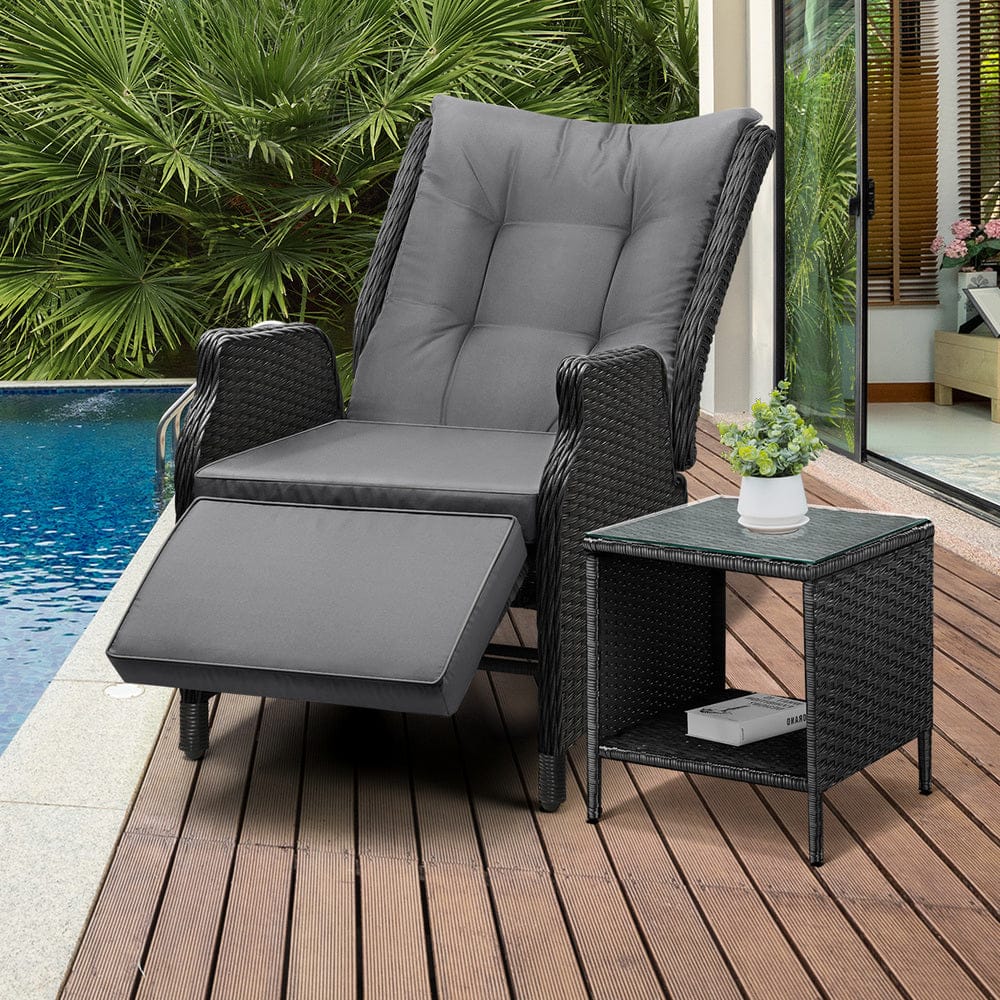 Outoodr Recliner Chair & Table Sun Lounge Outdoor Furniture Patio Setting with Outdoor Recliner - photo 13