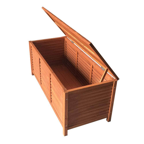 Outdoor Storage Bench Box 210L Wooden Patio Garden Chair Seat
