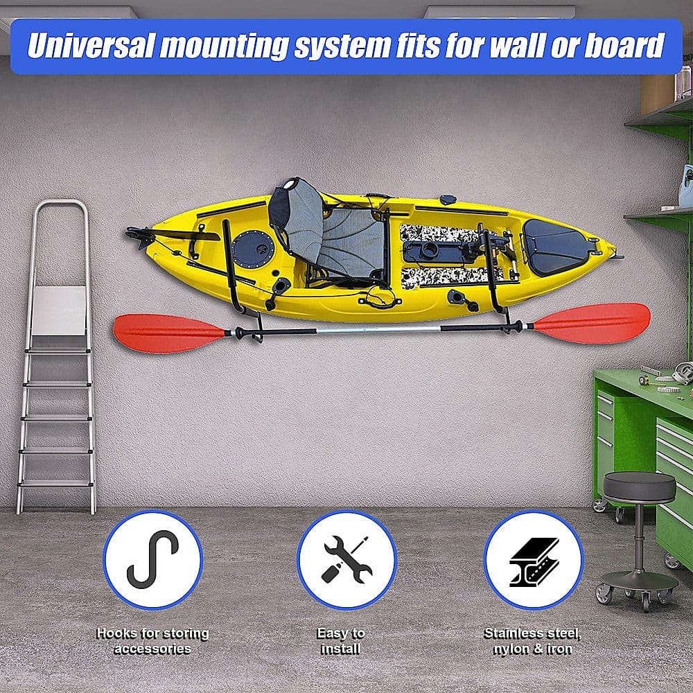 Pair Kayak Storage Rack Wall Mounted Surfboard Holder | Hanger Supporter Carrier Bracket - photo 13