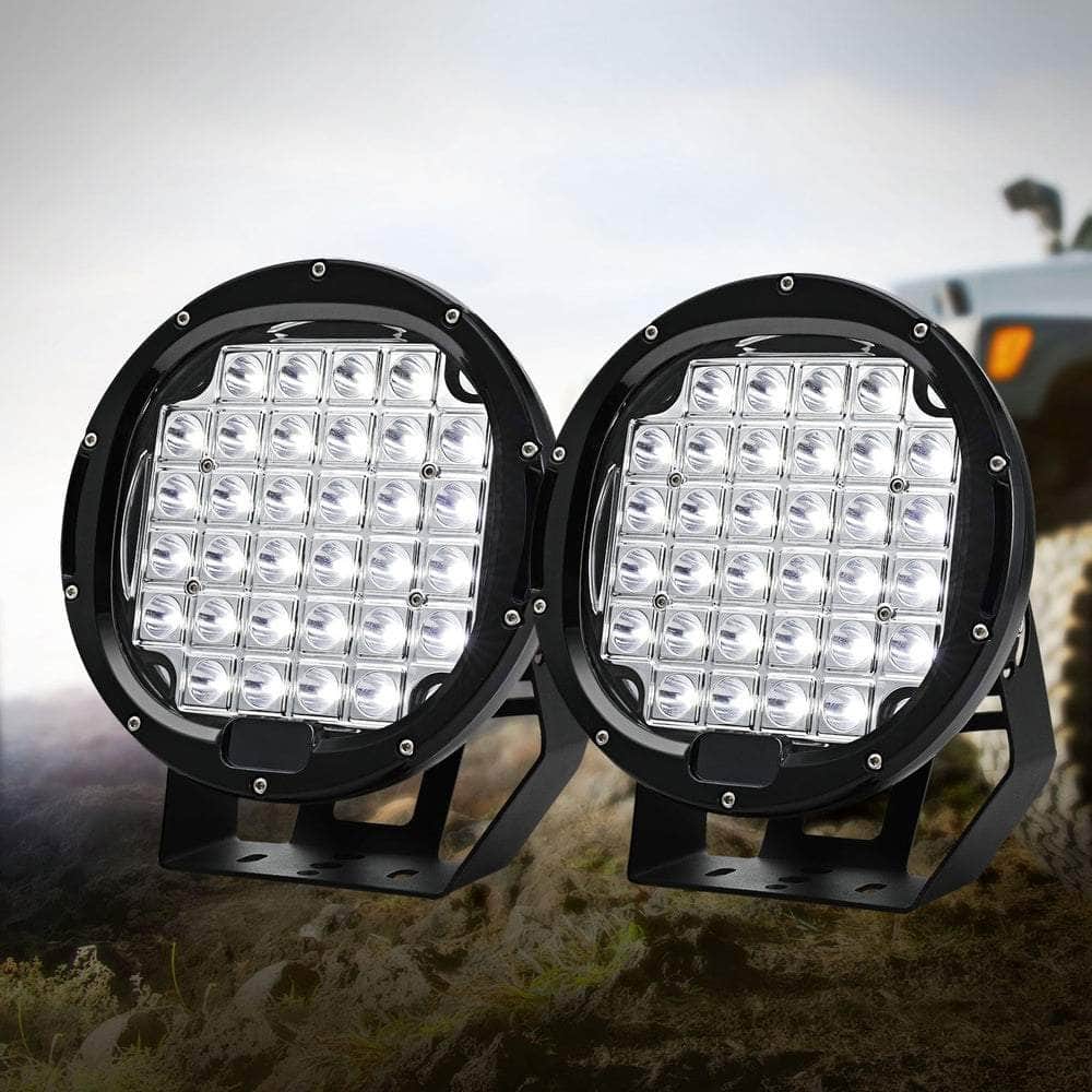 Pair LED Driving Lights 9 Inch Flood Spot Lights Car Truck SUV 12V 24V